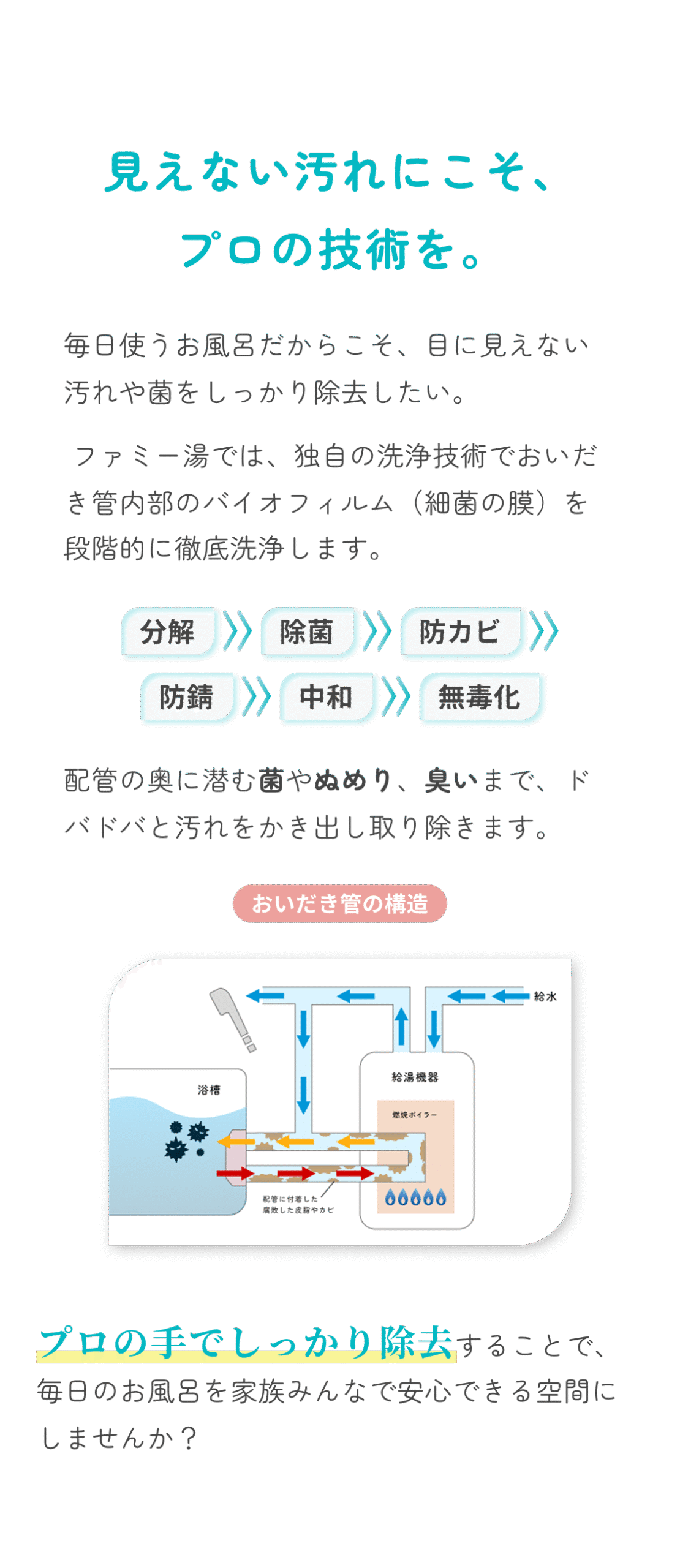 見えない汚れにこそ、プロの技術を。